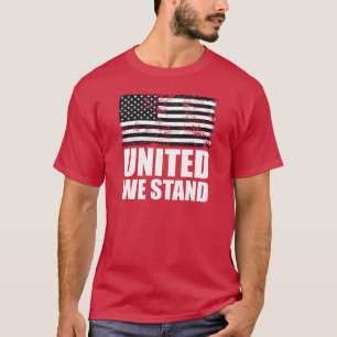 Vereint stehen wir für die blaue Linie Grunge USA  T-Shirt