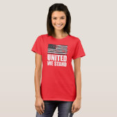 Vereint stehen wir für die blaue Linie Grunge USA  T-Shirt (Vorne ganz)