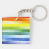 Vereint stehen wir für Sprichwort-Regenbogen Schlüsselanhänger (Rückseite)