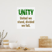 Vereint stehen wir gespalten wir fallen - Unity Qu Poster (Küche)