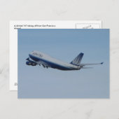 Vereinte 747 Start Postkarte (Vorne/Hinten)