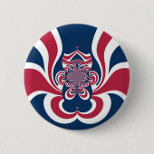 Vereinte Farben: Farbenfrohe globale Muster Button (Vorderseite)