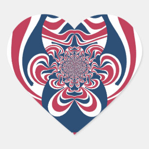 Vereinte Farben: Farbenfrohe globale Muster Herz-Aufkleber