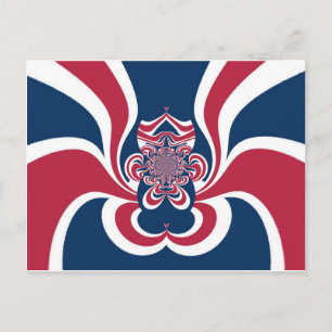 Vereinte Farben: Farbenfrohe globale Muster Postkarte