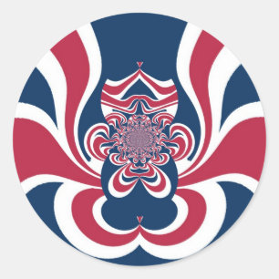 Vereinte Farben: Farbenfrohe globale Muster Runder Aufkleber