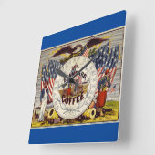 Vereinte Staaten - unser Standardkaffee Quadratische Wanduhr (Winkel)