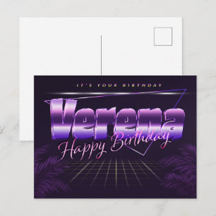 Verena Name Vorname lila Postkarte Geburtstag
