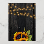 Verfall der Liebe Sonnenblumen rustikale Hochzeits Folieneinladung (Rückseite)
