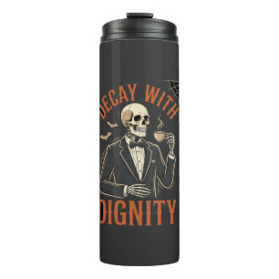 Verfall mit Würde Vintage-Skelett Kaffee Halloween Thermosbecher