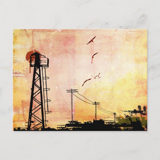 Verfall städtischer Graffiti Postkarte (Vorderseite)