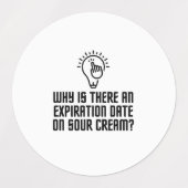 Verfalldatum auf saure Creme Etiketten (Design 1)