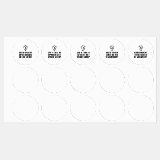 Verfalldatum auf saure Creme Etiketten (Blatt)