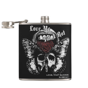 Verfallende Liebe - Gothic Streetwear Design Flachmann