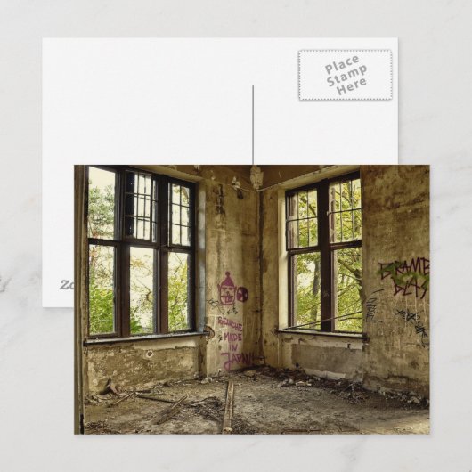 Verfallene Villa Verfall über die Zeit Postkarte (Vorne/Hinten)