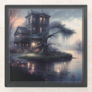 verfallene Zuhause auf der Bayou Glasuntersetzer