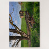 Verfallenes altes Bauernhaus im Oregon Weizenfeld Puzzle (Vertikal)