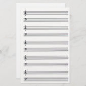 Verfassendes Musik gezeichnetes Briefpapier (Vorne/Hinten)