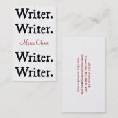 Verfasser 4-Stack Schwarz-weiß Visitenkarte (Vorne/Hinten)