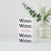 Verfasser 4-Stack Schwarz-weiß Visitenkarte (Stehend Vorderseite)