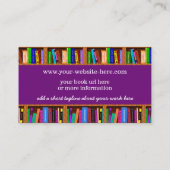 Verfasser-/Autorn-Buch-Werbeaktion-Regal-Muster Visitenkarte (Rückseite)