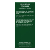 Verfasser-Autorn-Bucheinband-Grün-großes Werbekarte (Hinten)