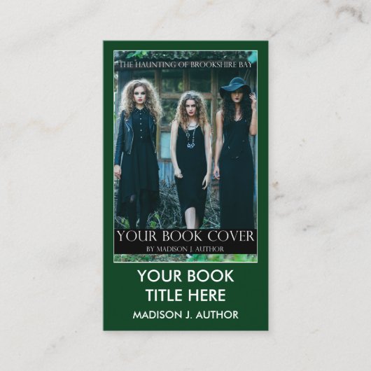 Verfasser-Autorn-Bucheinband-Grün oder Visitenkarte (Vorderseite)