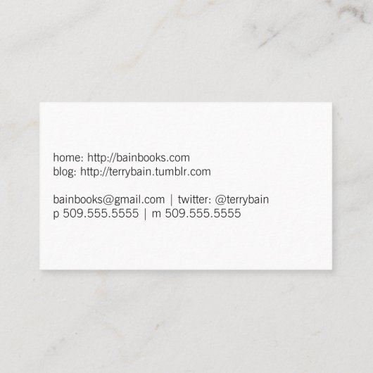 Verfasser definiert [als Sie] Visitenkarte (Rückseite)