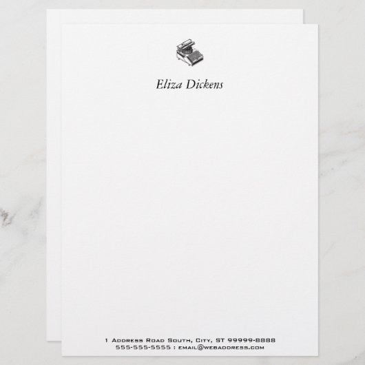 Verfasser-e-artig Schreibens-Maschine - Briefbogen (Vorne/Hinten)