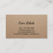 Verfasser-elegantes handgeschriebenes Skript Visitenkarte (Rückseite)