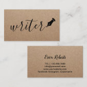 Verfasser-elegantes handgeschriebenes Skript Visitenkarte (Vorne/Hinten)