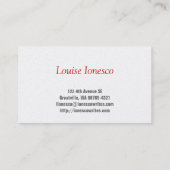 Verfasser-Farbexplosionen Visitenkarte (Rückseite)