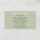 Verfasser, Forscher, Herausgeber, Buch-Verkäufer, Visitenkarte (Rückseite)