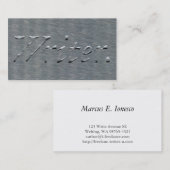 Verfasser prägeartiges Schauen auf Visitenkarte (Vorne/Hinten)