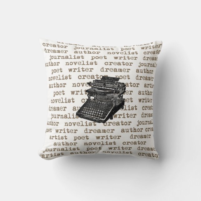 Verfasser-Schöpfer-Vintages Kissen (Vorderseite)