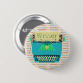Verfasser-Schreibmaschinen-niedliches Retro Button (Vorne & Hinten)