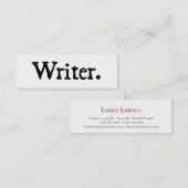 Verfasser Schwarz-weiß Mini Visitenkarte (Vorne/Hinten)
