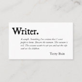 Verfasser Schwarz-weiß Visitenkarte (Vorderseite)