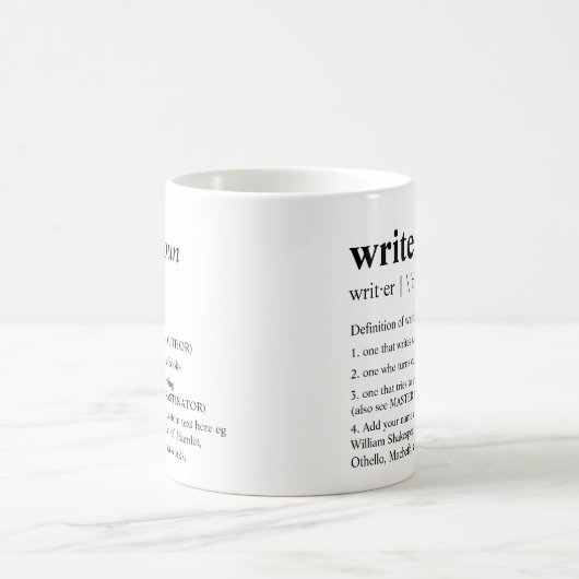 Verfasser-Spaß-personalisiertes Wörterbuch Kaffeetasse (Mittel)
