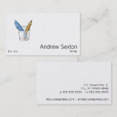 Verfasser-Stift-Bleistift-Schale Visitenkarte (Vorne/Hinten)