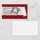 Verfasser-Verleger-Autorn-Thema Visitenkarte (Vorne/Hinten)