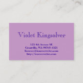 Verfasser Visitenkarte (Rückseite)