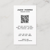 Verfasser Visitenkarte (Rückseite)