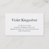 Verfasser Visitenkarte (Rückseite)