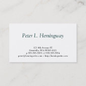 Verfasser Visitenkarte (Rückseite)