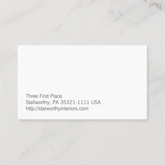 Verfasser Visitenkarte (Rückseite)