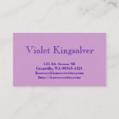 Verfasser Visitenkarte (Rückseite)