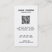 Verfasser Visitenkarte (Rückseite)