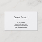 Verfasser Visitenkarte (Rückseite)