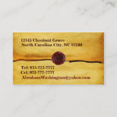 Verfasser-Visitenkarten Visitenkarte (Rückseite)