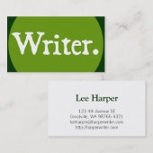 Verfasser-weiße Beschriftung Visitenkarte (Vorne/Hinten)